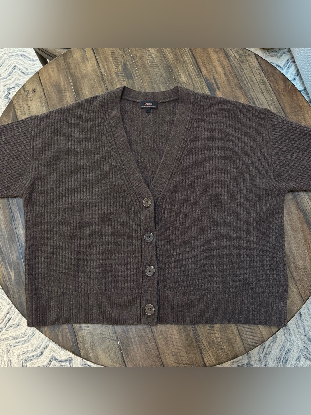 Quince | Mongolian Cashmere Fisherman Boxy
Cropped Cardigan Sweater - Picture 8 of 11